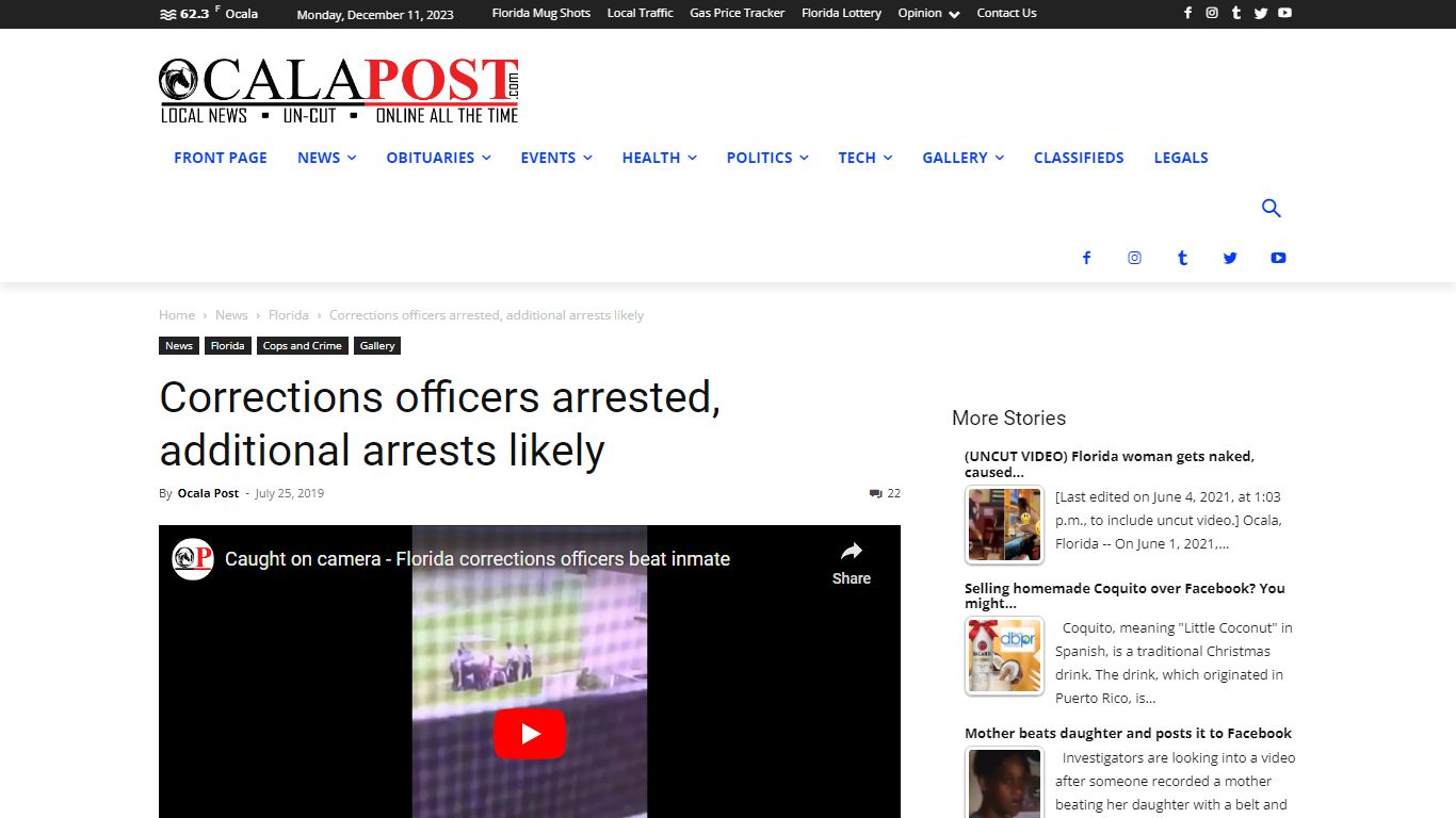 Ocala Post - Corrections officers arrested, additional arrests likely